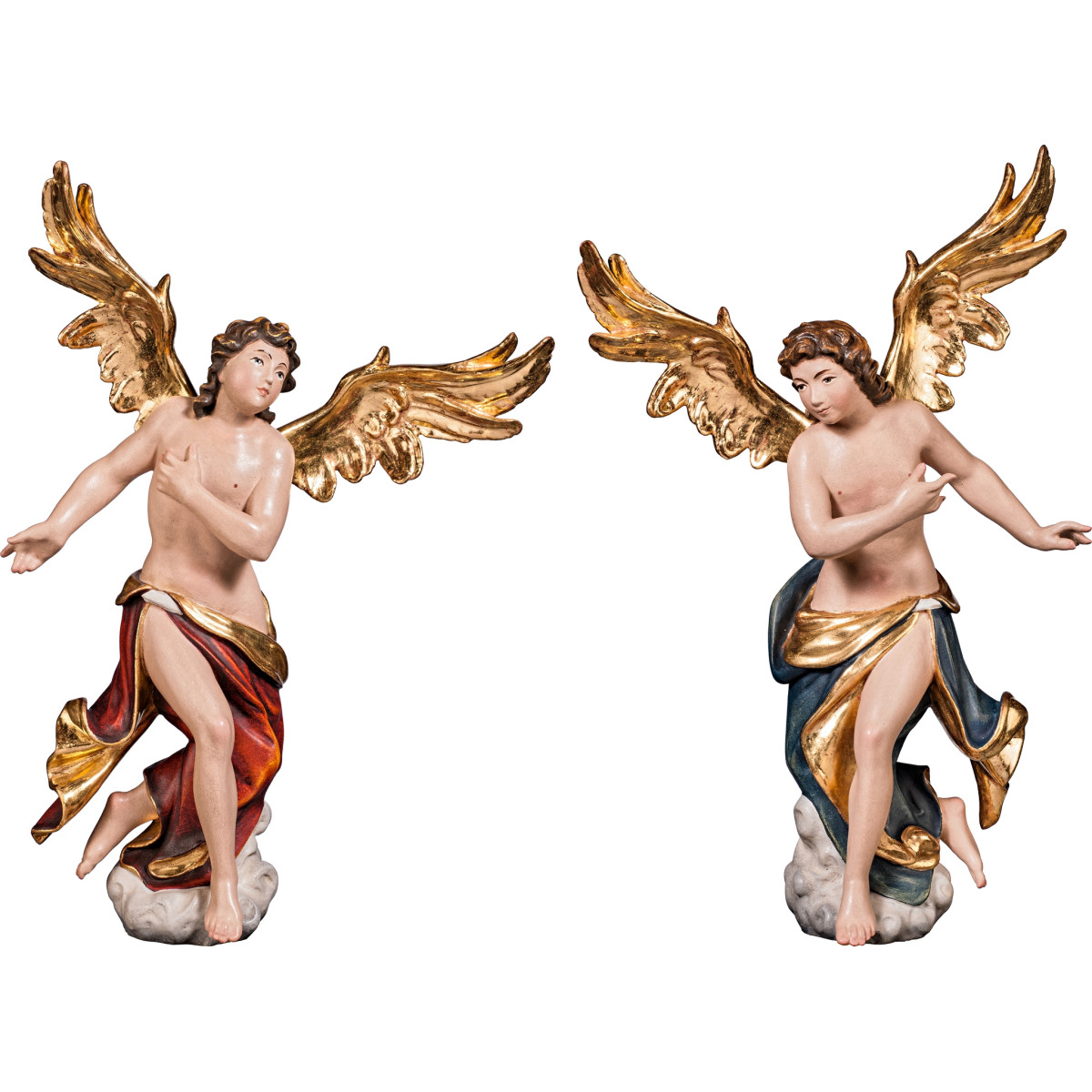 Pareja de ángeles estilo Napolitano de apoyo